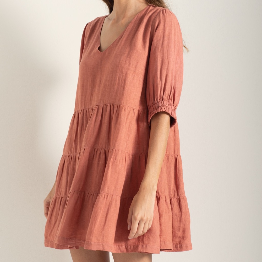 Linen Terracota Dress by Touché